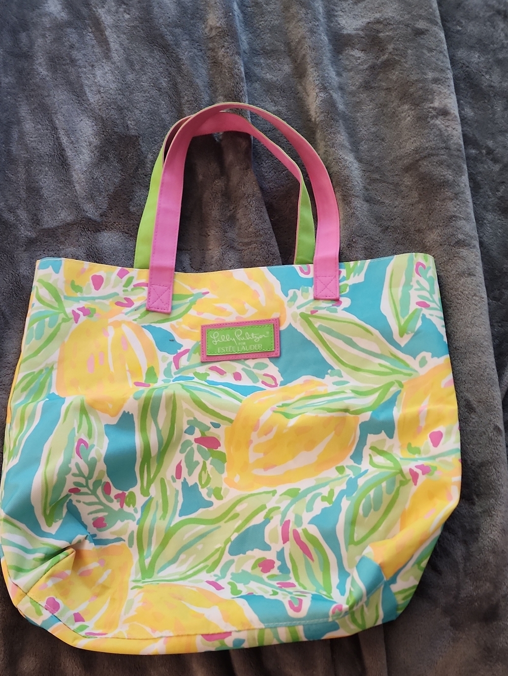Lilly Pulizer/Estee Lauder Yellow Floral Tote Bag